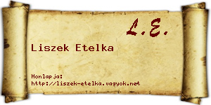 Liszek Etelka névjegykártya